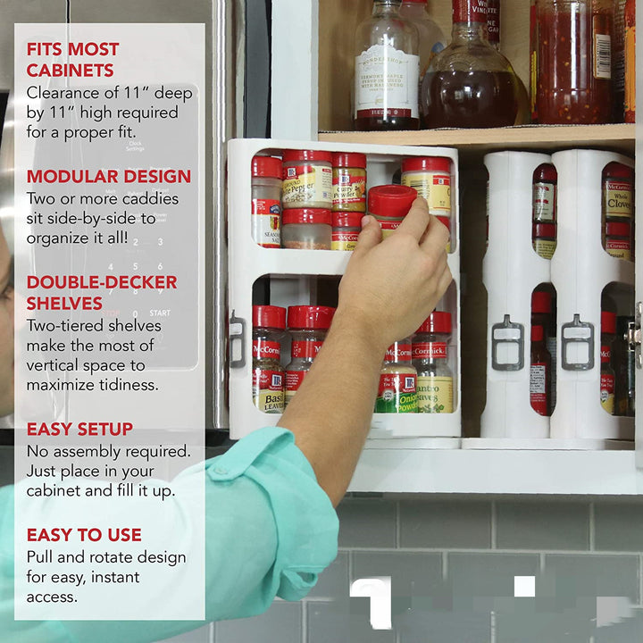 Kitchen Double-Tier Rotating Spice Rack