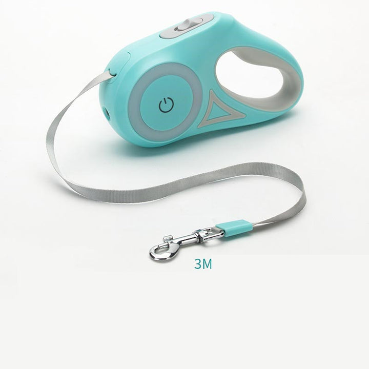 Retractable Dog Leash with Spotlight and Collar