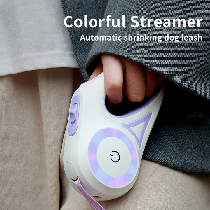 Retractable Dog Leash with Spotlight and Collar