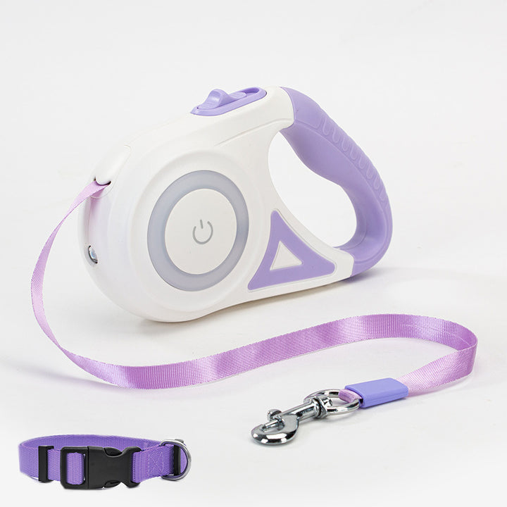 Retractable Dog Leash with Spotlight and Collar