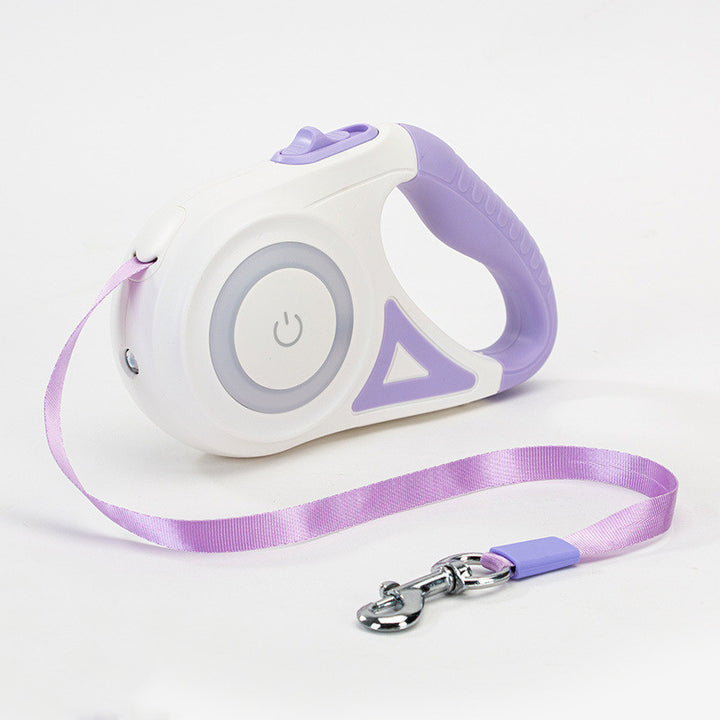 Retractable Dog Leash with Spotlight and Collar